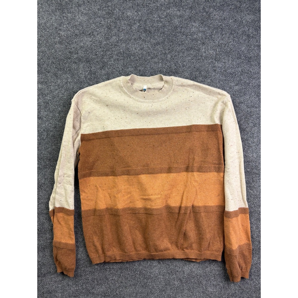 KUHL‎ Sweater Womens Small Brown Colorblock Speckled Cotton Blend Crew Neck